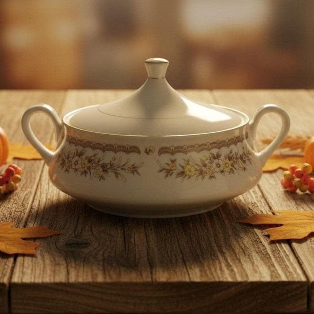 Ekco International Golden Autumn Covered Casserole Dish,‎ Vtg Japan Serving Bowl